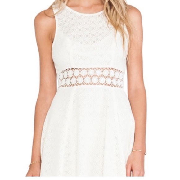 FREE PEOPLE Daisy Waist Dress Size 2 Ivory Sleeveless Fit & Flare dress - Picture 2 of 9